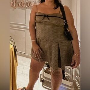 Fashion Nova Brown Plaid Mini Dress